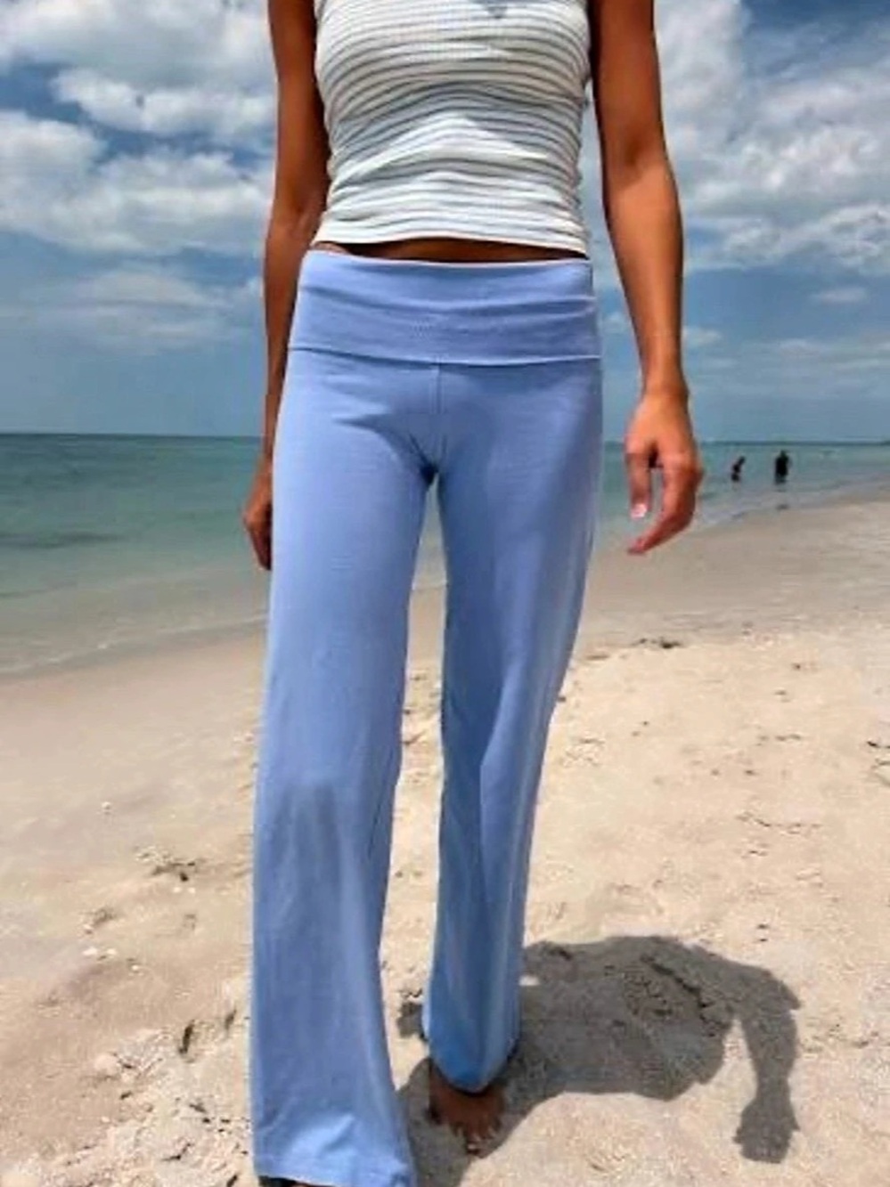 Brandy Melville Priscilla Pants Wide Leg Blue NWT